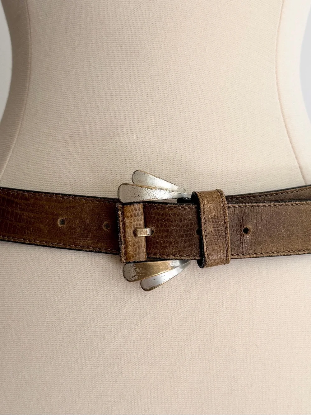 Vintage 80s Gianni Versace Brown Leather Belt Made in Italy